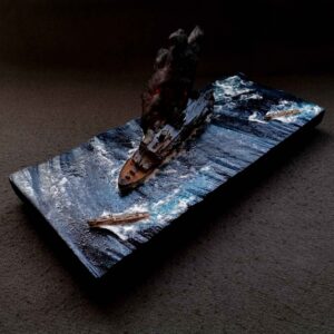 Diorama ataque de dos Schnellboote S100 al barco Pilsudski.