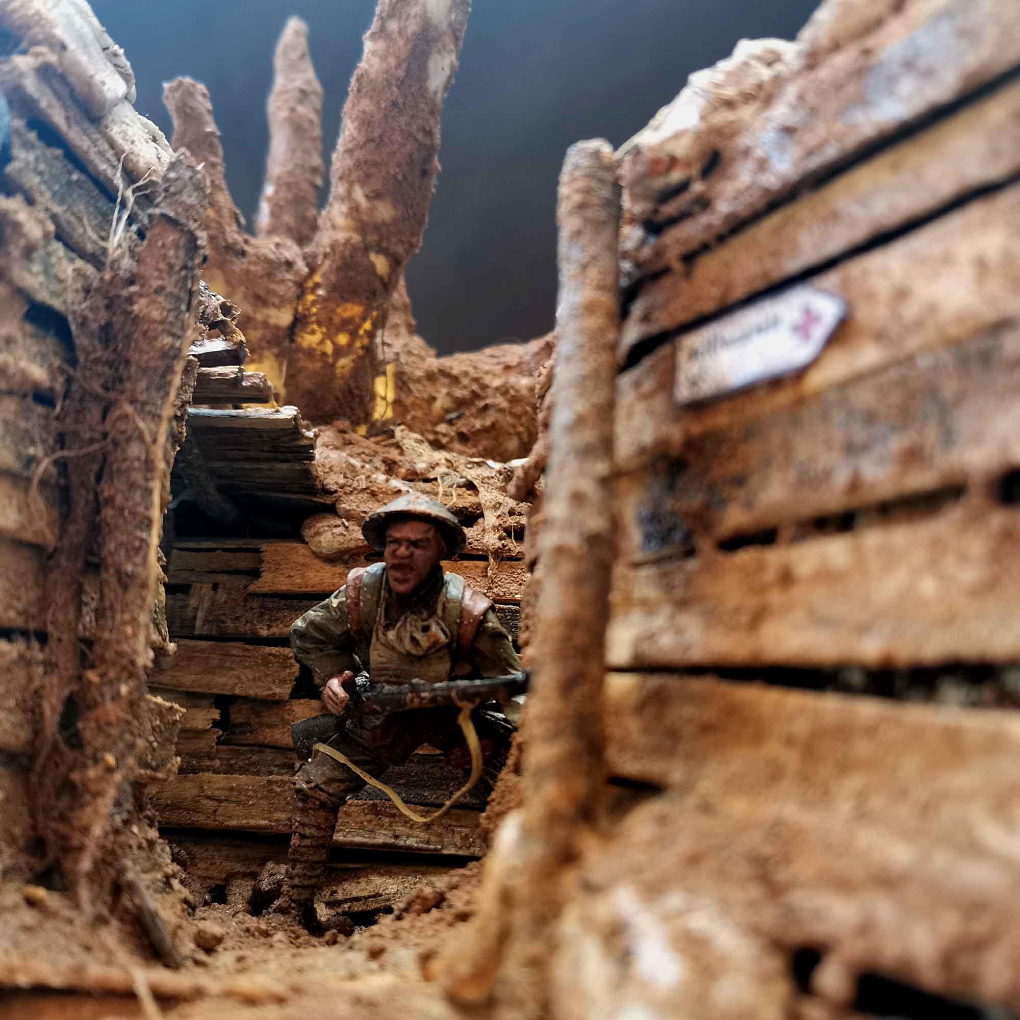 Diorama de la primera Guerra Mundial, trinchera. - Imagen 6