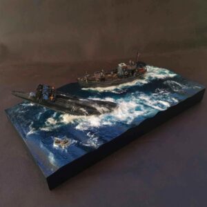 Diorama rescate u boat VII /KFK Kriegsfischkutter. Escala 1:144.