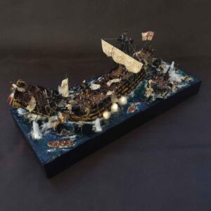 Diorama Trafalgar, HMS Victory contra fragatas francesas. Escala 1/225.