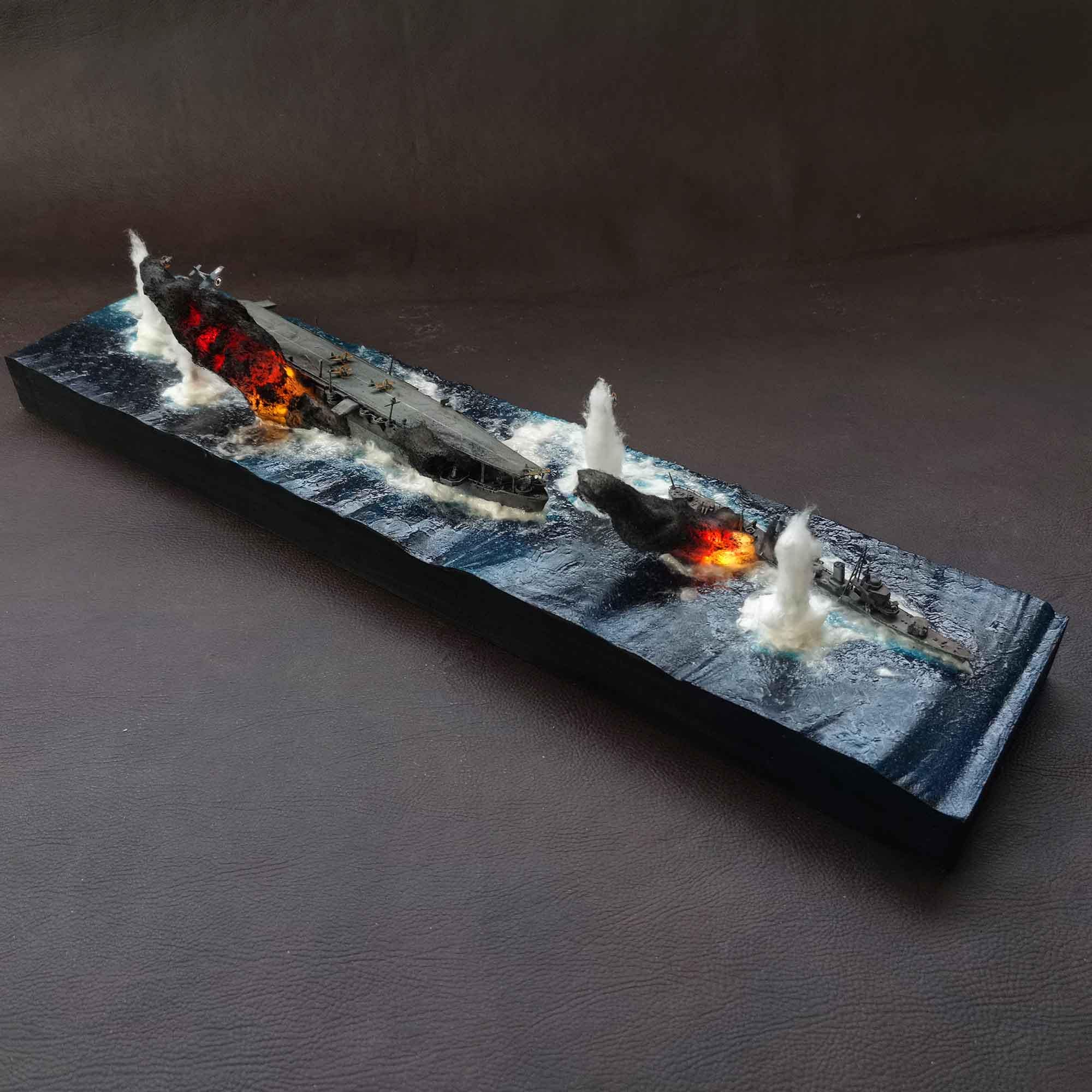 Diorama ataque a la flotilla portaaviones Unyo. Escala 1/700 - Imagen 3