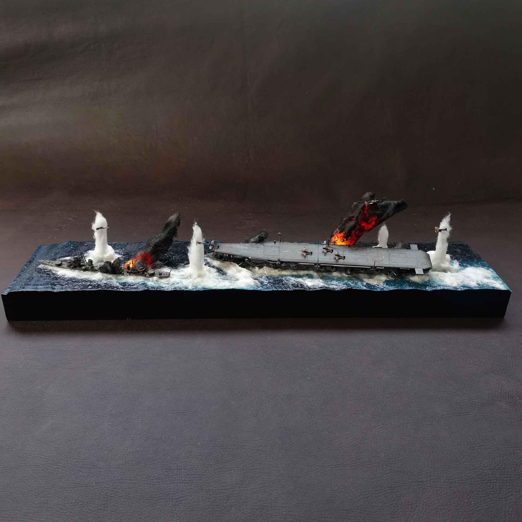 Diorama ataque a la flotilla portaaviones Unyo. Escala 1/700 - Imagen 7